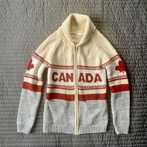 Bluenotes Canada zip-up knit sweater -small